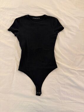 Abercrombie & Fitch Black Short-Sleeve Bodysuit